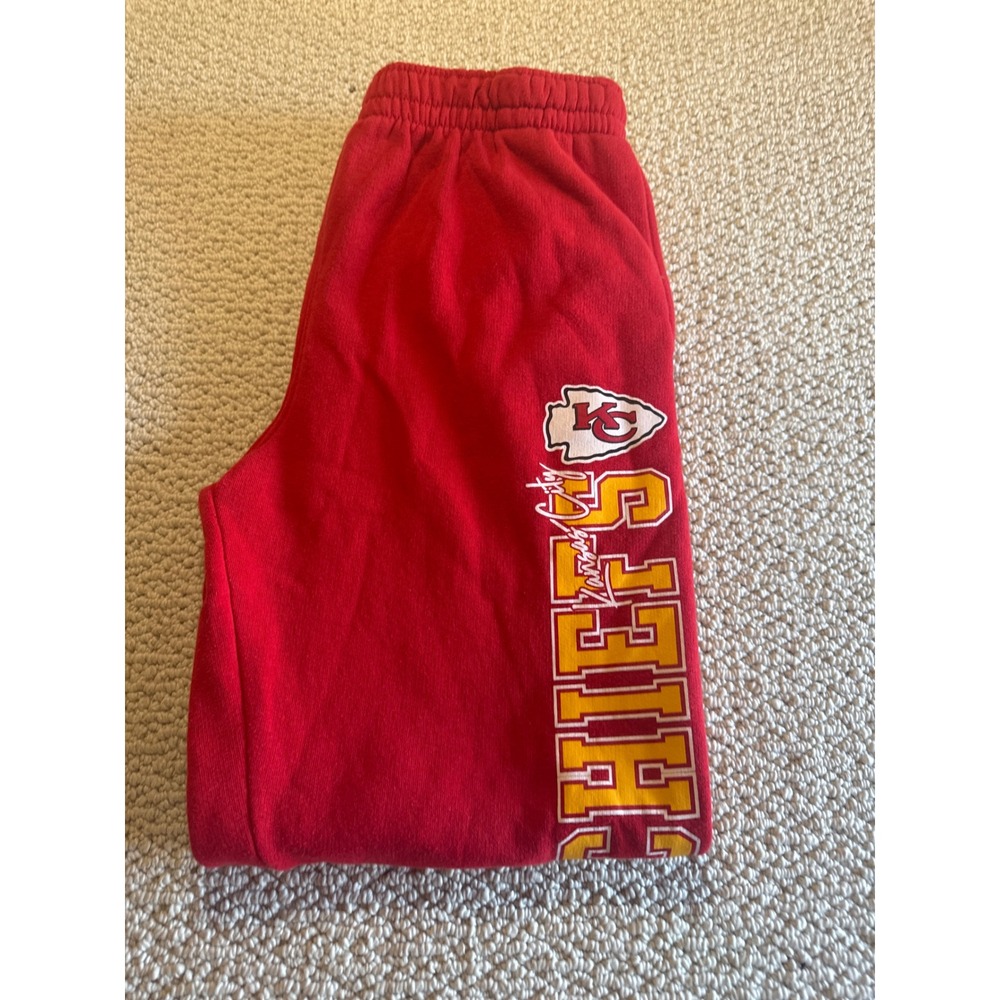 NFL Kansas City Chiefs Red Youth Large 14/16 Sweatpants Joggers Football Kids